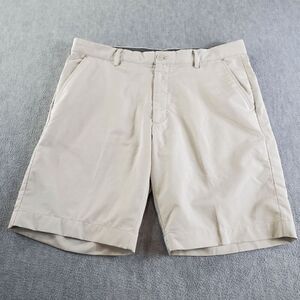 Greg Norman Shorts Mens 36 Tan Chino Golf Performance Flat Front Regular Fit